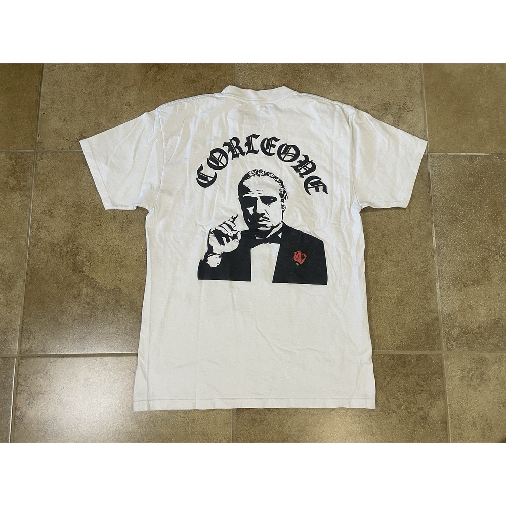 The Godfather Don Corleone White Graphic T-Shirt Adult Sz M Mob Movie Mafia Tee